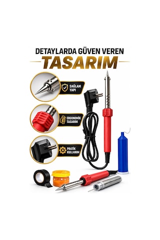 4'lü Lehim Makinesı Seti 40w Havya Kalemi Tel Lehim Pastası Elekt