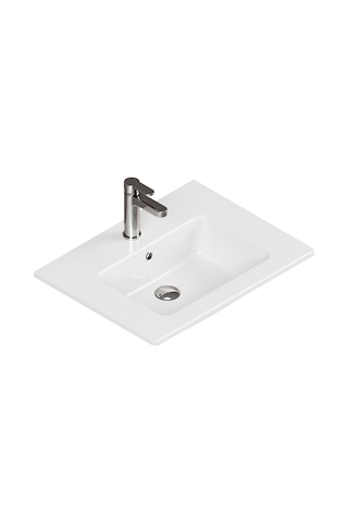 Isvea Sistema T-flat Slim İnce Formlu Lavabo 61 X 46,5 Cm Beyaz Beyaz