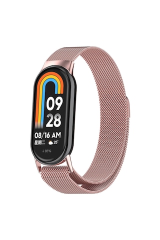 Xiaomi Smart Band 8 Zore Krd-01 Metal Kordon-pembe