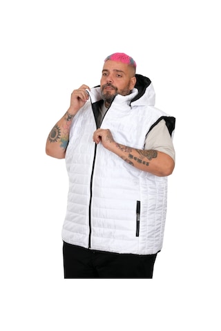 Mode Xl Battal Beden Erkek Kapitone Yelek 25709 Ekru