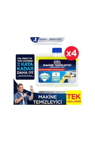 Finish Bulaşık Makine Temizleyici Sıvı Limon 4x250 Ml