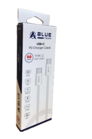 Blue Team 66watt Typr-c To Type-c Şarj Kablosu Beyaz