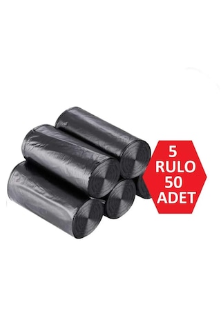 Tbyshop 5 Rulo Çöp Torbası Büyük Boy 10 Lu Kalın 65x80 Büyük Çöp