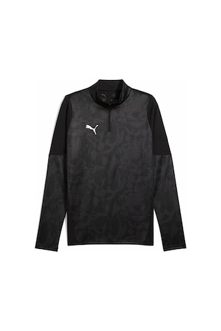 Puma Teamcup Training 1/4 Zip Top Erkek Futbol Uzun Kollu Antrenman Üstü 65916403 Siyah Siyah