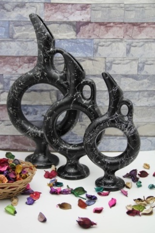 By Damla Collection Seramik Hitit Vazo Üçlü Set 3