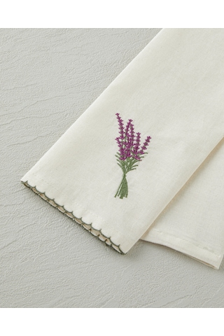 English Home Lavispera Pamuk Polyester Nakışlı Kurulama Bezi 30x50 Cm Mor