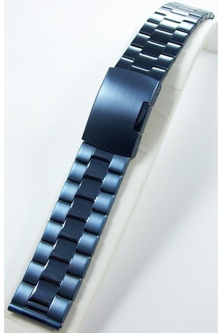 20Mm Lacivert Metal Saat Kordonu Çelik Kolçak 1Kalite Metal Kayış