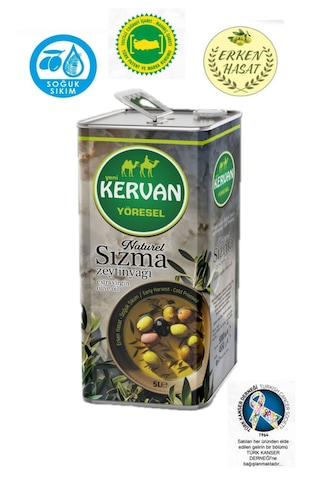 Kervan Natürel Soğuk Sıkım Sızma 5l 4800gr Zeytinyağı Kervan Natürel Soğuk Sıkım Sızma 5l 4800gr Zeytinyağı