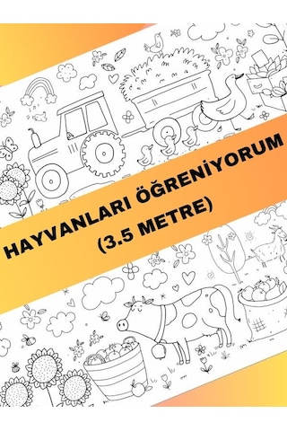 Hayvanları Öğreniyorum Boyama Kağıdı Çiftlik Hayvanları 3,5 Met