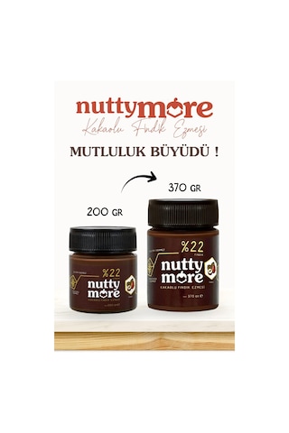 Nutty More %33 Fındık Parçacıklı Kakaolu Fındık Ezmesi 200 Gr + %22 Kakaolu Fındık Ezmesi 370 Gr