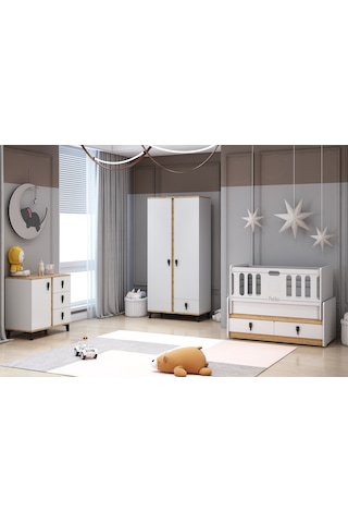 Patiko Rose Bebek Odası Takımı Meşe