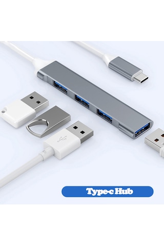 Type C Usb 3.0 Hub 4 Port 3.0 Usb Type C Çoklayıcı Slim