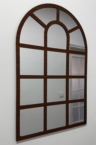 Pencere Ayna Ceviz Renkli Mdf Üzeri Gümüş Aynalı Pleksi 40x60 Cm