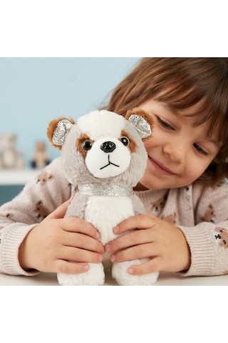 Peluş Köpek Oyuncak - 23 Cm Pullu Detaylı Uyku Ve Oyun Arkadaşı Gri