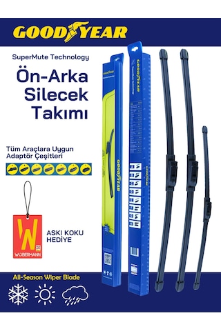 Ustaparçacı + Goodyear Renault Megane 3 2008-2017 Ön Arka Muz Silecek Takımı