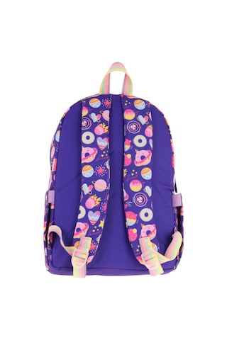 Kaukko Kids Kız Çocuk Mor - Pullu Şekerleme Desenli Dört Gözlü Okul Sırt Çantası - L5216 Mor