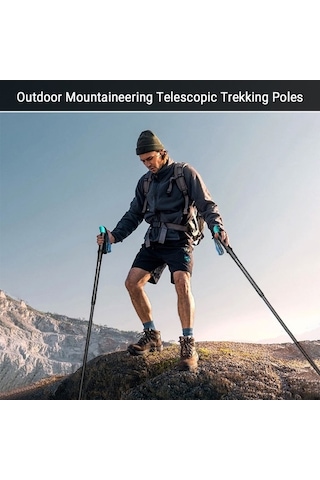 Novahub Dayanıklı Alüminyum Alaşımlı Dağcılık Bastonu - İkonik Çizilmeye Dayanıklı Ve Hafif Siyah Siyah