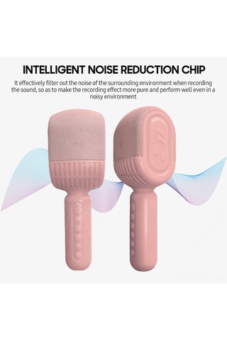 Dianziye Zx-500 Kablosuz Bluetooth Mikrofon, Usb Şarjlı Müzik Hoparlörü, Telefon İçin Karaoke, Yüksek Kaliteli Ses Kaydı, Pembe