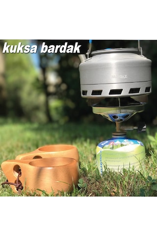 Nurgaz Ng-Kks-L Kuksa Ahşap Fincan Kupa Kamp Bardak Leon
