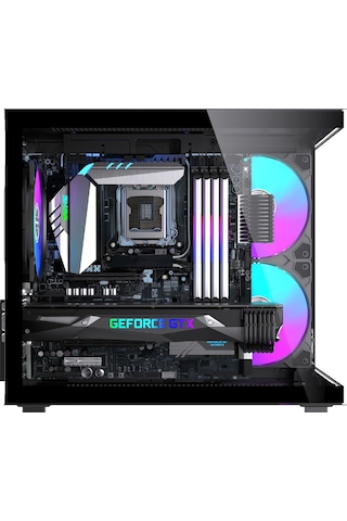 Gm-x1 Tuştan Değişmeli 3x Rgb Fanlı Gaming Mini Akvaryum M-atx Siyah Kasa