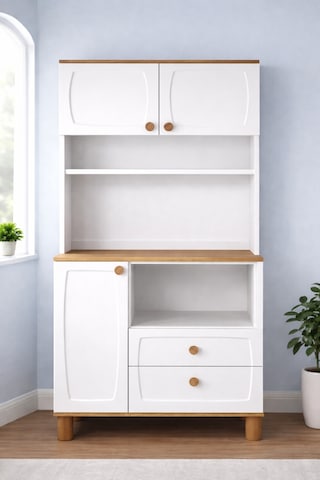 Lizbon Kahve Köşesi + Çok Amaçlı Raflı Kapaklı Dolap - 80cm Renkli