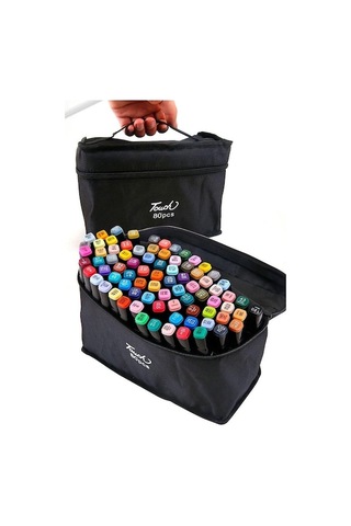 Valkyrie Touch Marker Art Çift Taraflı Kalem Seti 80 Adet Çok Renkli