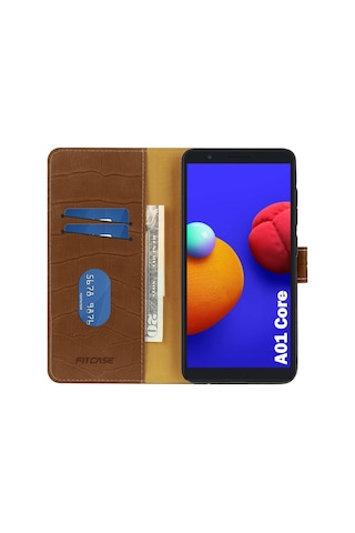 Samsung Uyumlu Galaxy A01 Core (A013) Kilif Kroko Desen Kapakli Cüzdanli 489388535