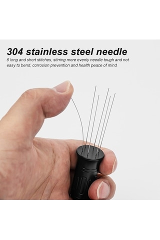 Pazly Ayarlanabilir 6 İğneli Wdt Aracı Espresso 0.4mm Kahve Dağıtıcı Siyah Diğer