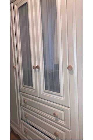 Ahşap Kulp Lüks Country Mutfak Mobilya Dolap Çekmece Kulbu Gamze Naturel Ahşap