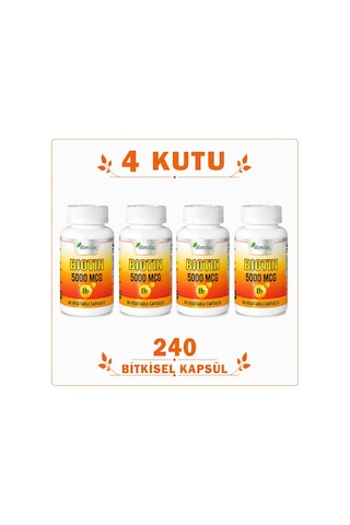 İlim Biotin 5000 Mcg Biotin Takviye Edici Gıda 4 x 60 Bitkisel Kapsül