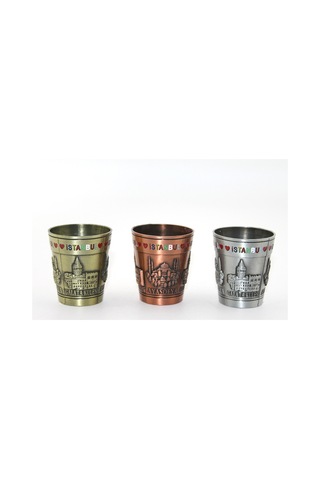 1 Adet Metal İstanbul Yöresel Shot Bardak Metal Mini Shot Glass Likör Bardak Küçük İçki Bardağı 5,5 4,5 Cm