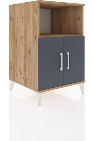 Kronos Komodin 2 Raflı 2 Kapaklı 60x59x96 Çam-antrasit Atlas Çam