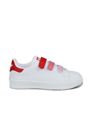Jump 30110 Kırmızı - Beyaz Cırtlı Kız Çocuk Sneaker Günlük Spor Ayakkabı