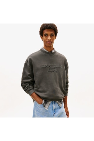 Tommy Hilfiger Jeans 90s Gmd New Classics Crew Erkek Siyah Sweatshirt Dm0dm22363