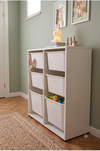 2 Adet Ultra Büyük 4 Adet Büyük Çekmeceli 97 Cm Beyaz Çocuk Odası Oyuncak Dolabı Ve Çok Amaçlı Saklama Ünitesi - Depolayıcı Düzenleyici Organizer
