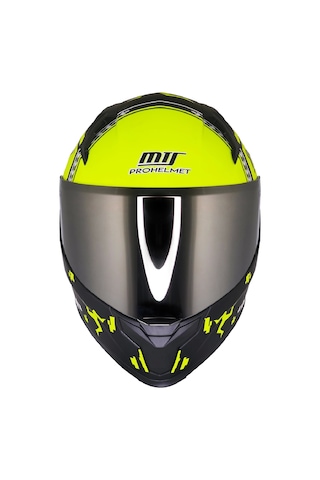 Mts M-910 VıgorGüneş Vizörlü Kask Gri Camlı Mat Siyah- Sarı