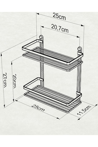 Teknotel Iki Katlı Banyo Rafı Krom Es067 Krom