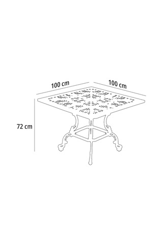 Line Kare 4 Kişilik Su Yeşili Bahçe Masa Takımı Alüminyum Rehome Su Yeşili