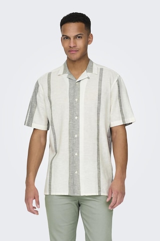 Only & Sons Erkek Onscaıden Kısa Kollu Keten Gömlek 22026109 Oliv Olive