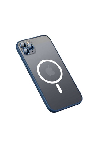 Apple Uyumlu iPhone 12 Pro Kılıf Zore Mokka Wireless Kapak Lacivert