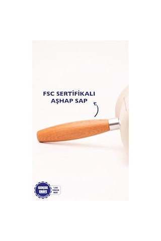 Kareli Ahşap Saplı Cezve 500ml-6 Kişilik