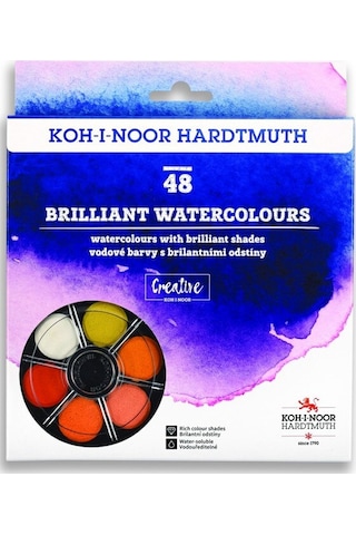 Koh-i Noor Brilliant 8 Katlı Sulu Boya Seti 48 Renk