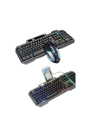 Rgb Işıklı Klavye Q Klavye Mouse Hediyeli