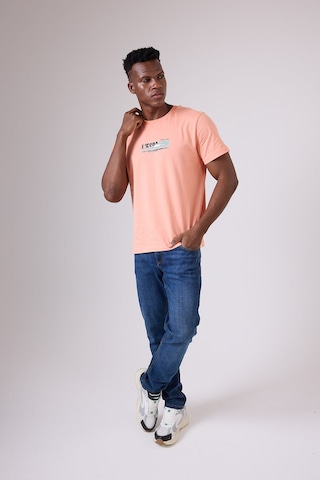Marıne Tee Deniz Temalı Ribana Bisiklet Yaka Pamuk T-shirt-3117 Mercan