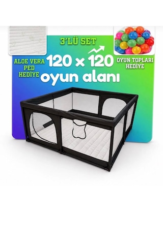 Avocado 120x120 Güvenli Çocuk Ve Bebek Oyun Alanı Seti 3'lü 120x120 Oyun Parkı