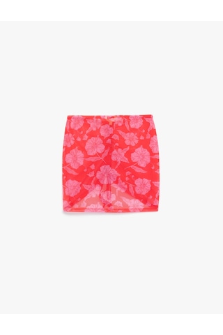 Koton Drapeli Büzgülü Çiçekli Mini Pareo Etek Pembe Desenli 5sak70030mk Pembe Desenli
