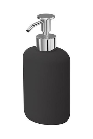 2 Li Banyo Seti Ekoln Sıvı Sabunluk Diş Fırçalık Koyu Gri Renk Stoneware Koyu Gri