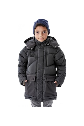 Benitto Kids Erkek Çocuk Kapüşonlu Kalın Kışlık Mont 51335 Gri