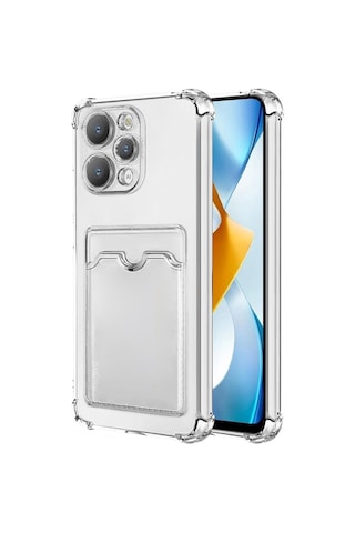 Xiaomi Redmi 12 Kapak Kamera Korumalı Kartlıklı Darbe Emici Özellikli Şeffaf Silikon Kılıf Xiaomi Redmi 12 Kapak Kamera Korumalı Kartlıklı Darbe Emici Özellikli Şeffaf Silikon Kılıf