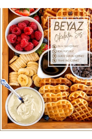 Beyaz Çikolata Sos - Waffle& Pankek& Tatlı& Dondurma Sos - 300gr